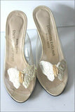 SOULIERS EVELINS Paris Nice Sandales Transparentes Cuir  Papillons T 36 TTBE