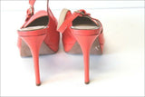 SAN MARINA Escarpins Ouverts  Cuir Corail Vif Talons Hauts et  Fins  T 38 TTBE