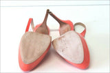 SAN MARINA Escarpins Ouverts  Cuir Corail Vif Talons Hauts et  Fins  T 38 TTBE