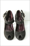 THE SELLER Escarpins Tout Cuir Gris Foncé T 35 TBE
