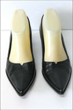 SAN MARINA Escarpins Pointus Cuir Lisse Noir T 37 TBE