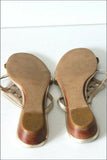 SAN MARINA Sandales Cuir Tressé Doré Petits Talons T 39 TBE