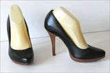 SAN MARINA Escarpins Cuir Noir Hauts Talons T 38 TBE