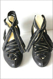 ONE STEP Escarpins Cuir Noir Rubans Doublés Cuir T 37 TBE