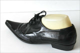 SAN MARINA Derby Pointus à Lacets Cuir Noir Petits Talons T 40 TBE