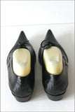 SAN MARINA Derby Pointus à Lacets Cuir Noir Petits Talons T 40 TBE