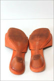 SACHA LONDON Sandales Cuir Orange Motifs Bois T 39 TBE