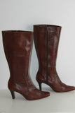 VINTAGE Bottes MOORE Capellada Cuero Tout cuir Cognac Made In Lima T 6 / T 39 BE