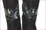 SANCHE DE LA ROSA Bottes à Talons Tout Cuir Motifs Brodés T 36.5 TBE