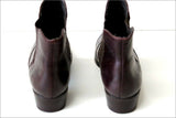 ANDRE Bottines Boots Cuir Bordeaux Doublées Cuir Bandes Elastiquées T 41 TBE