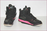 JORDAN NIKE Baskets 384520-006 Cuir Noir et Rose T 40