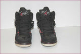 JORDAN NIKE Baskets 384520-006 Cuir Noir et Rose T 40