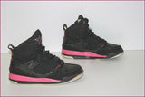 JORDAN NIKE Baskets 384520-006 Cuir Noir et Rose T 40