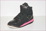 JORDAN NIKE Baskets 384520-006 Cuir Noir et Rose T 40
