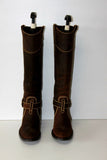 GEOX Bottes Cavalières à Talons Cuir Marron T 39 ETAT NEUF