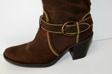 GEOX Bottes Cavalières à Talons Cuir Marron T 39 ETAT NEUF