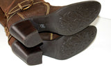 GEOX Bottes Cavalières à Talons Cuir Marron T 39 ETAT NEUF