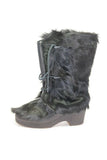 DAUPHINEIGE Mi Bottes Vintage Fourrées Poils Chèvre Noir T37 TBE
