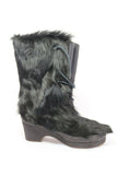 DAUPHINEIGE Mi Bottes Vintage Fourrées Poils Chèvre Noir T37 TBE