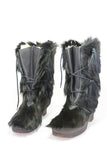 DAUPHINEIGE Mi Bottes Vintage Fourrées Poils Chèvre Noir T37 TBE