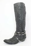 BOCAGE Bottes Cuir Froissé Noir T36 TBE