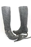 BOCAGE Bottes Cuir Froissé Noir T36 TBE