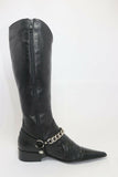 Bottes Pointu Cuir Noir Lisse T35 BE