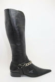 Bottes Pointu Cuir Noir Lisse T35 BE