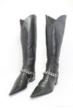 Bottes Pointu Cuir Noir Lisse T35 BE
