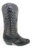 PETER NANG  Boots Vintage Cuir Noir Brodé T39 TTBE