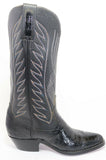 PETER NANG  Boots Vintage Cuir Noir Brodé T39 TTBE