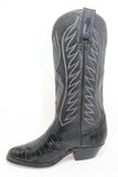 PETER NANG  Boots Vintage Cuir Noir Brodé T39 TTBE