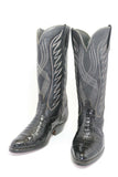 PETER NANG  Boots Vintage Cuir Noir Brodé T39 TTBE