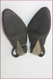 VINTAGE Escarpins FAIRE LADY Tout Cuir Tressé Marine et Bronze Cuivré T 35 TBE