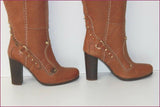 PAN TULIPANI Luxe Bottes à Talons Tout Cuir Caramel T 36 TBE