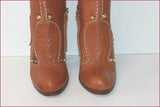 PAN TULIPANI Luxe Bottes à Talons Tout Cuir Caramel T 36 TBE