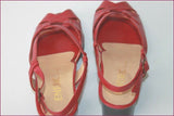 EMERIC Escarpins Sandales Tout Cuir Rouge T 35.5 TBE