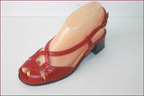 EMERIC Escarpins Sandales Tout Cuir Rouge T 35.5 TBE