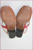 EMERIC Escarpins Sandales Tout Cuir Rouge T 35.5 TBE
