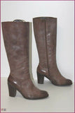 DONNA PIU Bottes à Talons Cuir Taupe T 41 TBE