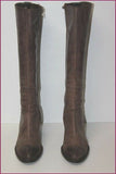 DONNA PIU Bottes à Talons Cuir Taupe T 41 TBE