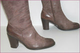DONNA PIU Bottes à Talons Cuir Taupe T 41 TBE