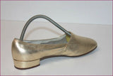 DURER PARIS Escarpins VINTAGE  Cuir Doré RETRO Fait Main T 4 US / T 35 FR BE