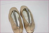 DURER PARIS Escarpins VINTAGE  Cuir Doré RETRO Fait Main T 4 US / T 35 FR BE