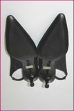 SONIA RYKIEL Escarpins Pointus Toile Imprimée Noire Talons Ouverts T 37 TBE