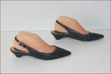 AURA By Lodi Escarpins Pointus Ouverts Cuir Bleu Pétrole T 38 TBE