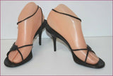 DAVID ACKERMAN Sandales Tout Cuir Tressé façon Croco T 37 TBE