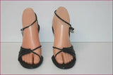 DAVID ACKERMAN Sandales Tout Cuir Tressé façon Croco T 37 TBE