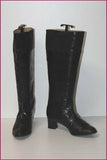 Bottes Vintages Tout Cuir Noir Mollets Forts T 38.5 TBE