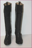 Bottes Vintages Tout Cuir Noir Mollets Forts T 38.5 TBE